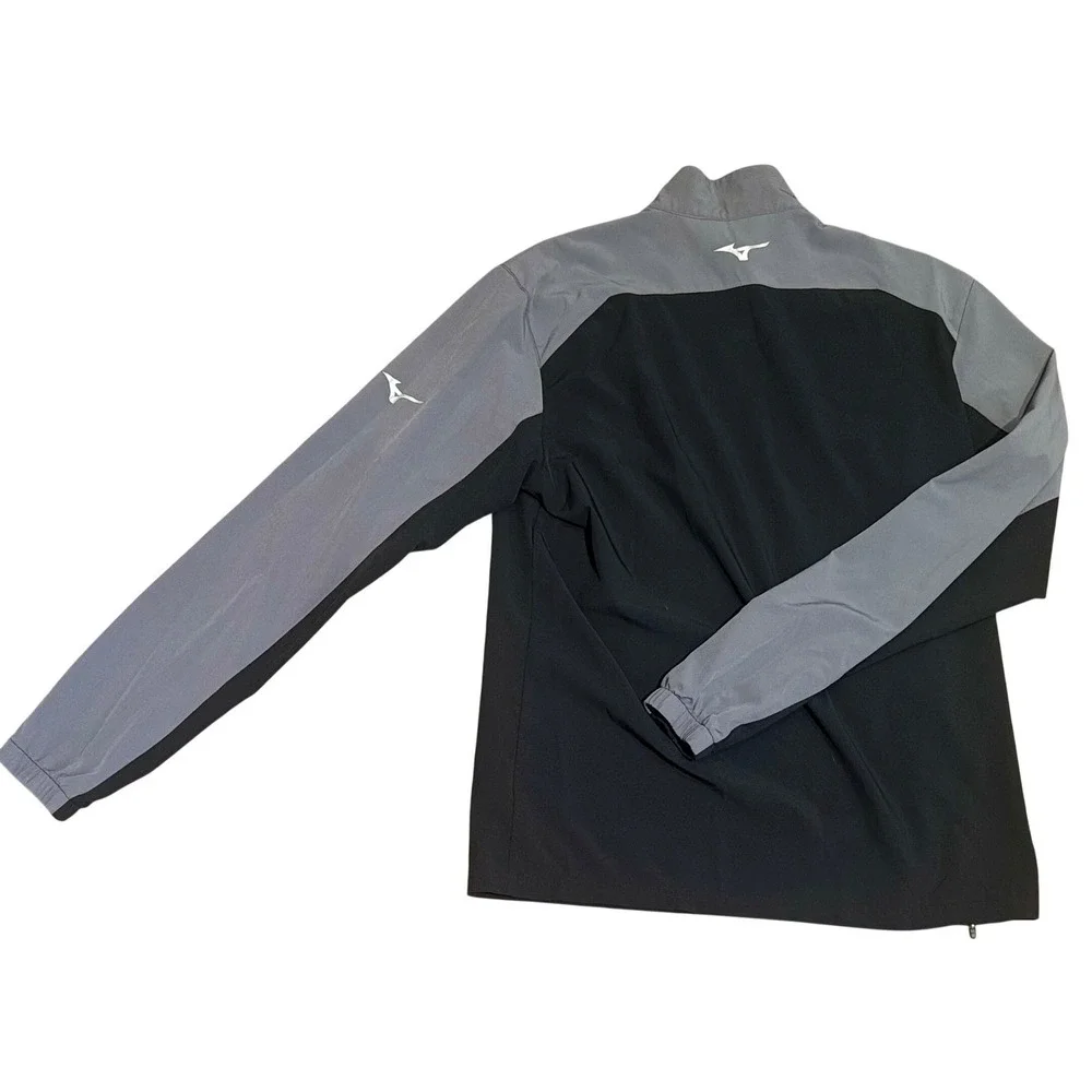 Mizuno Mens Performance Quarter Zip Pullover Black Grey Athletic Top Small